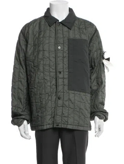 Pre-owned Stone Island Colorblock Pattern Utility Jacket W/ Tags In Green