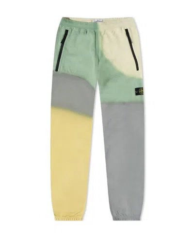 Stone Island Colour-block Track Pants In Yellow