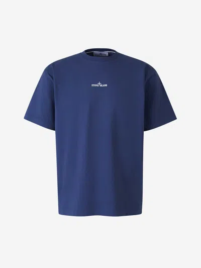 Stone Island 21002rc Organic Cotton T-shirt In Cobalt Blue