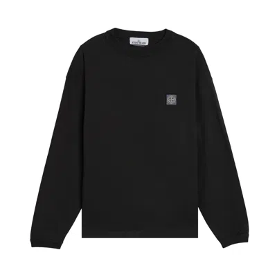 Pre-owned Stone Island Combed Organic Cotton Long-sleeve T-shirt 'black' | Men's Size L