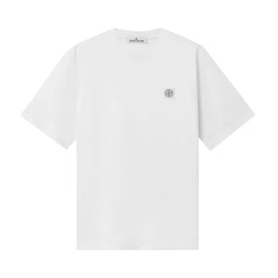 Pre-owned Stone Island Combed Organic Cotton Short-sleeve Tee 'white' | Men's Size S