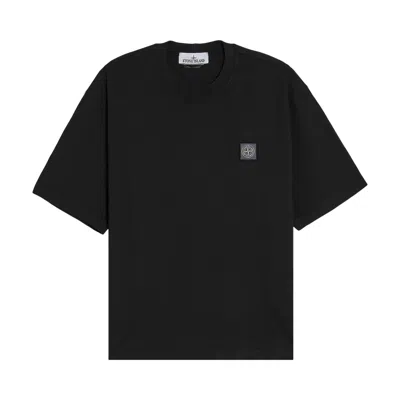 Pre-owned Stone Island Combed Organic Cotton T-shirt 'black' | Men's Size Xl