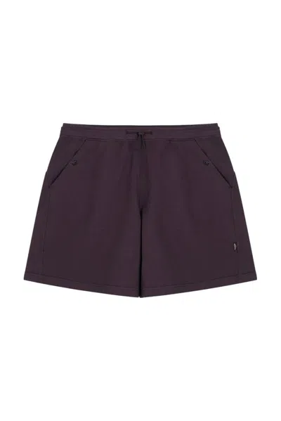 Stone Island Cotton Track Shorts In Burgandy
