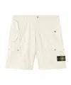 Stone Island Comfort Fit Cargo Bermuda Shorts With Elasticated Waistband In Ivory