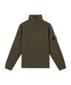 Stone Island Comfort-fit Mock Neck Sweatshirt With Back Yoke Detail In Green