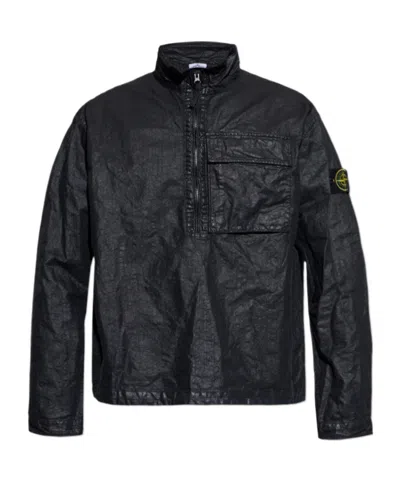 Stone Island Half-zip Pocket Jacket In Black