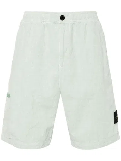 Stone Island Comfort Fit Shorts Linen Nylon Tela-tc In Green