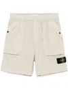 Stone Island Compass-badge Shorts In Beige