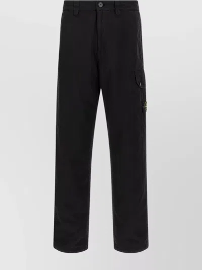 Stone Island Comfortable Cargo Style Trousers Featuring Pockets In Black