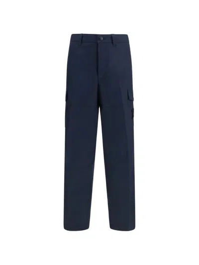 Stone Island Comfortable Cotton Trousers For Men In Blue