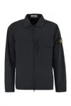 Stone Island Comfortable Overshirt With Overlapping Pockets On The Chest In Blue