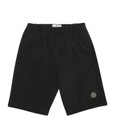 Stone Island Compass-appliqué Shell Swim Shorts In Black