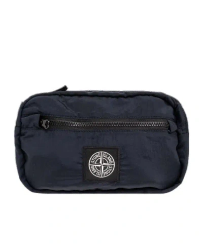 Stone Island Compass-appliqué Shoulder Bag In Black