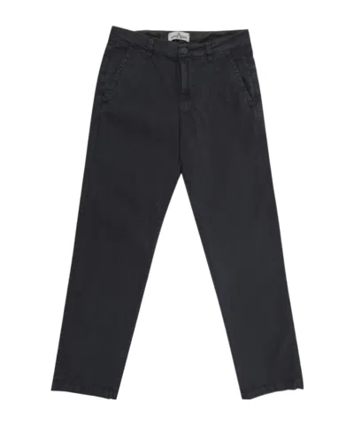 Stone Island Compass-appliqué Straight-leg Trousers In Blue