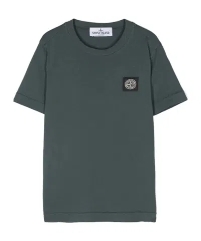 Stone Island Compass Appliqué T-shirt In Green