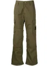 Stone Island Compass-appliqué Cargo Trousers In Green