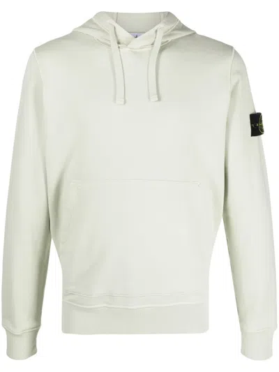 Stone Island Compass-appliqué Cotton Hoodie In Green
