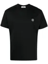 Stone Island Short-sleeved T-shirt With Compass Logo Patch In Black