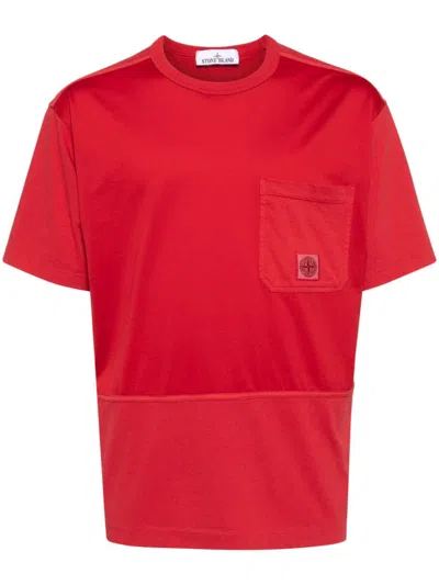 Stone Island Short Sleeve T-shirt Red Cotton