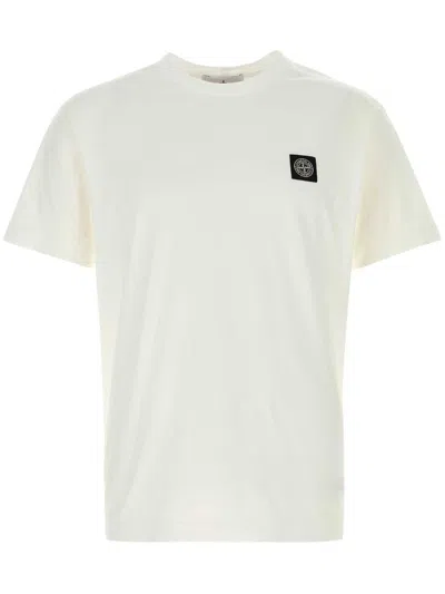 Stone Island Compass Patch Crewneck T-shirt In White