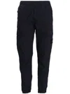 Stone Island Black Drawstring Cargo Pants In Black