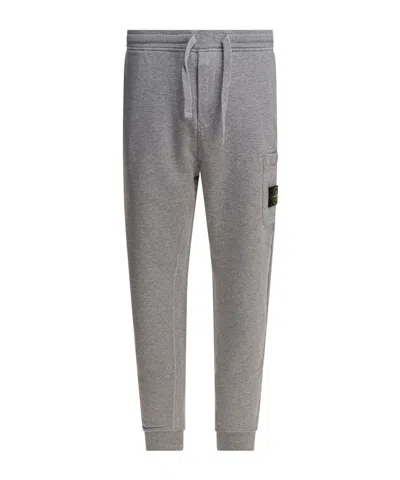 Stone Island Compass-appliqué Track Pants In Dust And Gray Mixed Color