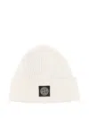 Stone Island Compass-badge Beanie In White
