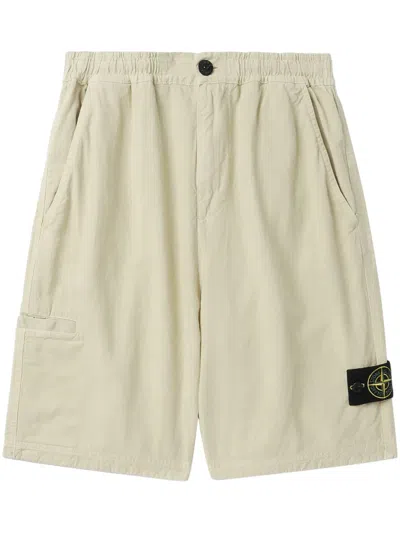 Stone Island Compass-badge Bermuda Shorts In Neutrals