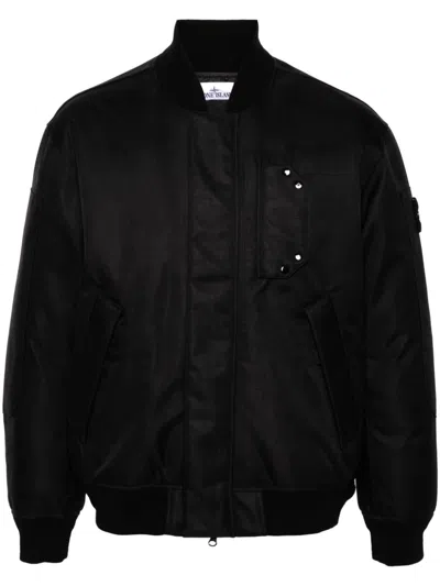 Stone Island Compass-badge Bomber Jacket In Black