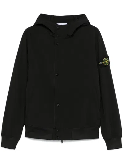 Stone Island Compass-badge Bomber Jacket In Black