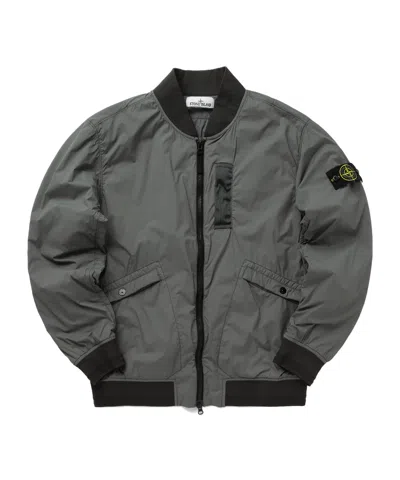 Stone Island Compass-badge Bomber Jacket In Gray