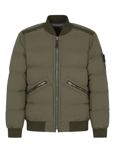 Stone Island Compass-badge Bomber Jacket In Green