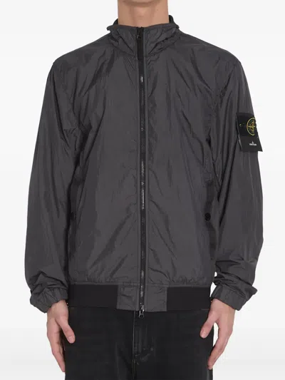 Stone Island Compass Badge Bomber Jacket In Grey