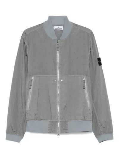 Stone Island Compass-badge Bomber Jacket In Grey