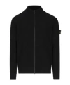 Stone Island Zip-up Jacket With Logo Patch In Black