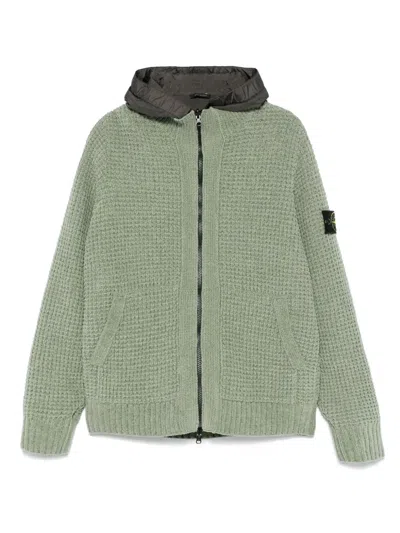 Stone Island Compass-badge Cardigan In Green