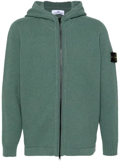 Stone Island Compass-badge Cardigan In Green