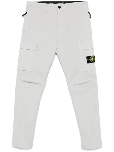 Stone Island Compass Badge Cargo Pants In White