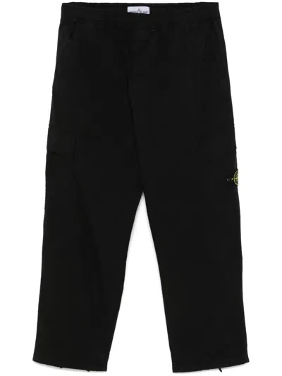 Stone Island Compass-badge Cargo Pants In Black