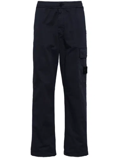 Stone Island Compass-badge Cargo Pants In Blue