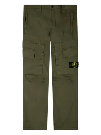 Stone Island Compass-badge Cargo Pants In Green