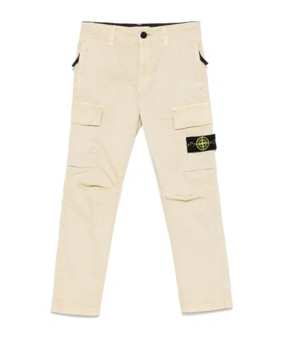 Stone Island Kids' Compass-badge Cargo Pants In Nude