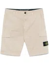 Stone Island Green Patch Shorts In 中性色