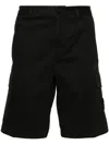Stone Island Compass-badge Cotton Cargo Shorts In Black
