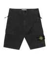 Stone Island Regular Fit Cargo Bermuda Shorts With Zip Pockets In Black
