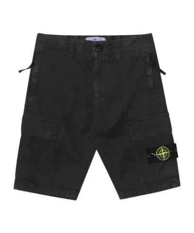 STONE ISLAND STONE ISLAND JUNIOR COMPASS PATCH KNEE-LENGTH CARGO SHORTS