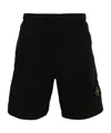 Stone Island Bermuda In Felpa In Black