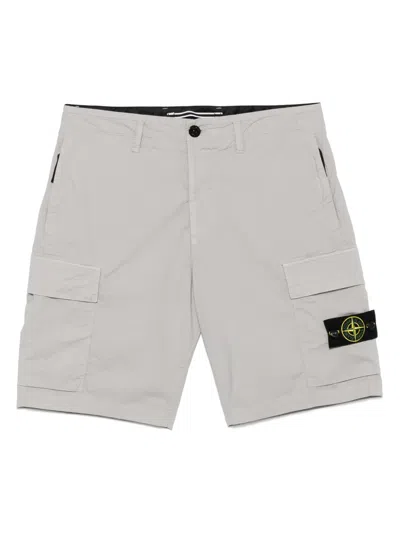 Stone Island Compass-badge Cargo Shorts In Gray