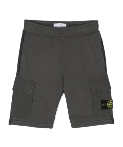 Stone Island Compass-badge Cargo Shorts In Gray
