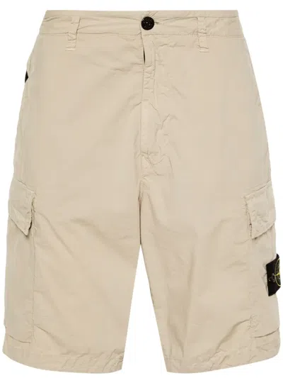 Stone Island Compass-badge Cargo Shorts In Neutral